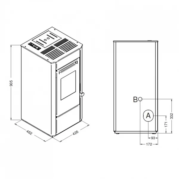 Soba pe peleti  ELSA NEGRU   9,5 Kw     MCZ - imagine 2