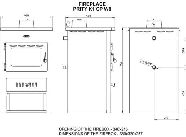 Thermosoba pe lemne  PRITY  K1CPW8  , 14 Kw - Image 4