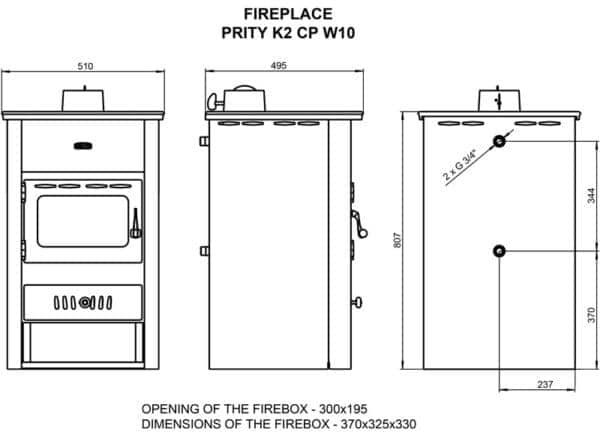 Termosoba  pe lemne  PRITY  K2CPW10  , 16 Kw - Image 5