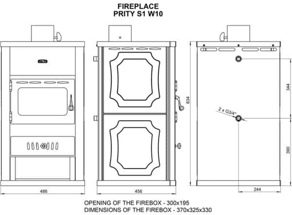 Termosoba  pe lemne  PRITY  S1W10  , 16 Kw - Image 4