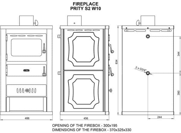 Termosoba pe lemne  PRITY  S2W10  , 16 Kw - Image 4