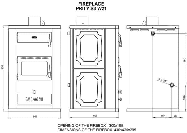 Termosoba  pe lemne PRITY  S3W21    , 26 Kw - Image 3