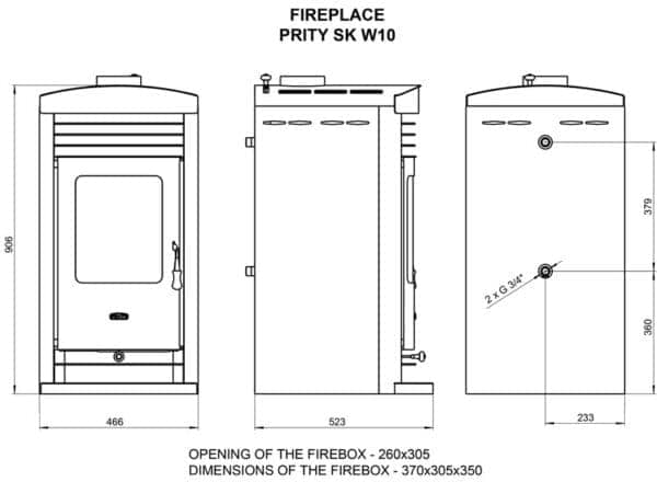 Termosoba  pe lemne  PRITY  SKW10    , 16 Kw - imagine 4