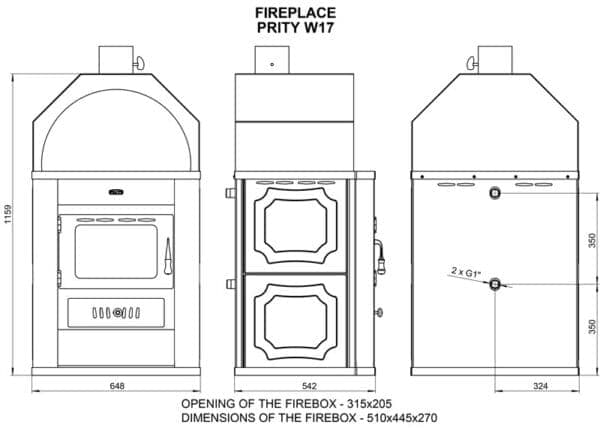 Termosoba  pe lemne  PRITY  W17   , 25 Kw - Image 4