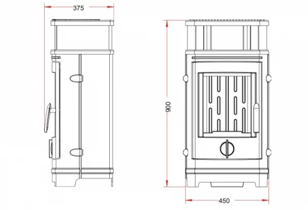 Soba din fonta pe lemne TREVILLE  , 8Kw     MCZ - Image 3